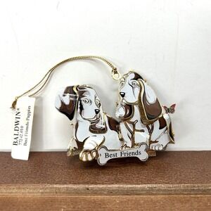 Baldwin‎ 24KT Gold Finished Brass Best Friends Dogs Christmas Ornament, 2006